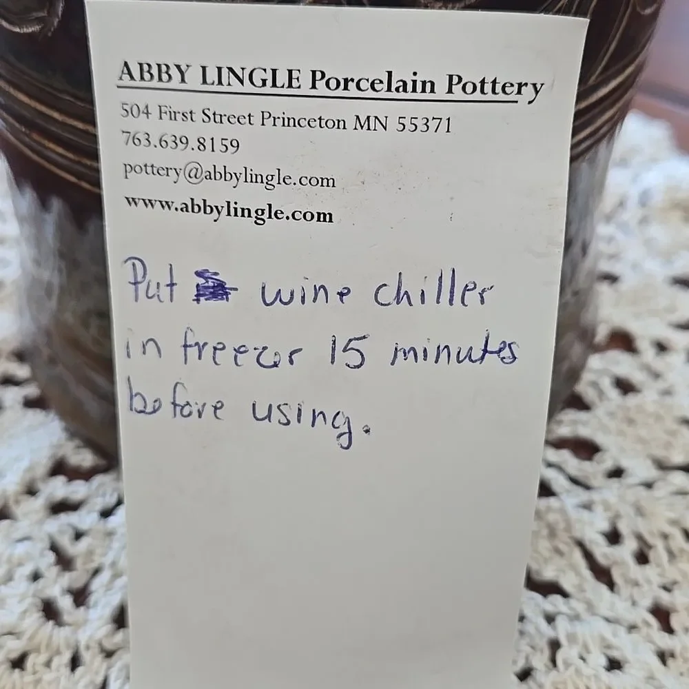 pottery wine chiller Porcelain Abby Lingle Decor Gift